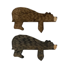 Decoração de porta de urso de madeira, escultura de canto fofa para seu canto, estátua de arte