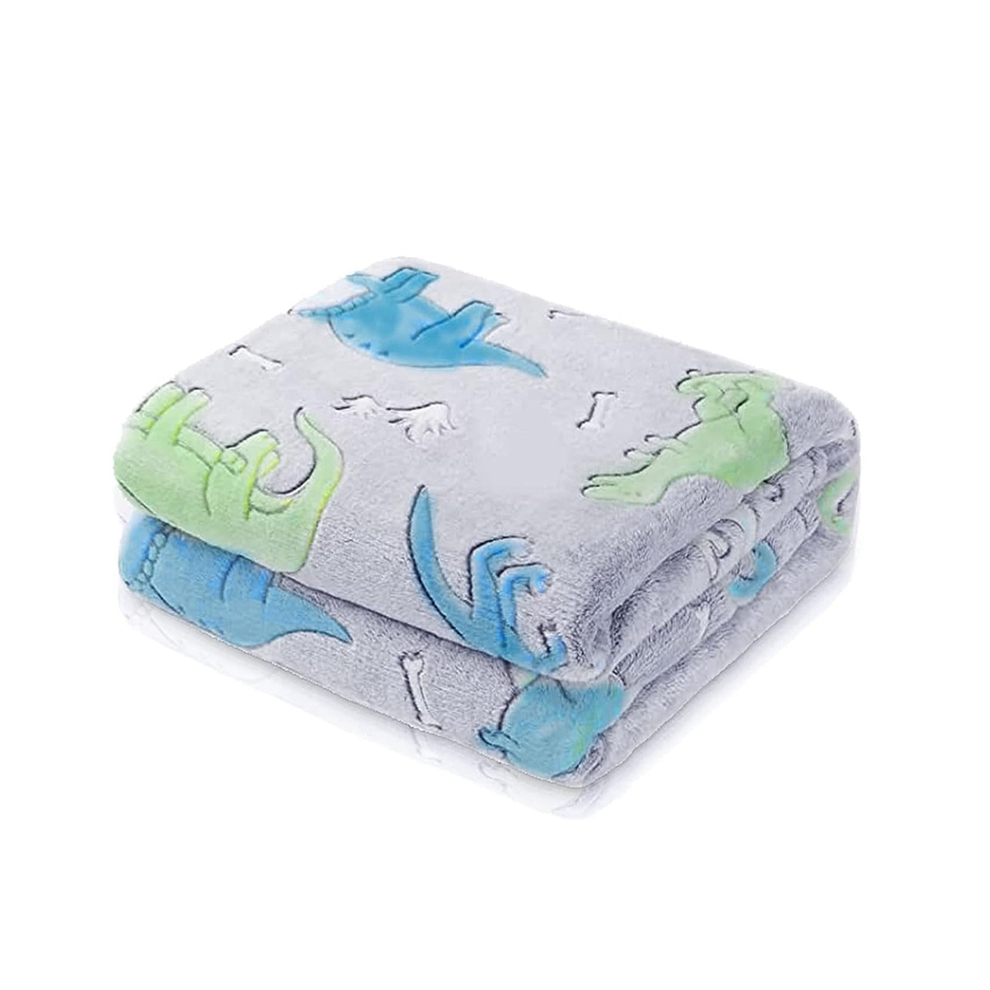 Dinosaurierdecke FüR Jungen, Im Dunkeln Leuchtende Decke FüR Kinder, Kleinkinddecke FüR Jungen, Dinosauriergeschenke FüR Jungen/Kinder (A)-image