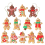 12Pcs Ornaments for Christmas Assorted Plastic Gingerbread Figurines Tree Hanging Decorations 2