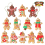 12Pcs Ornaments for Christmas Assorted Plastic Gingerbread Figurines Tree Hanging Decorations 3