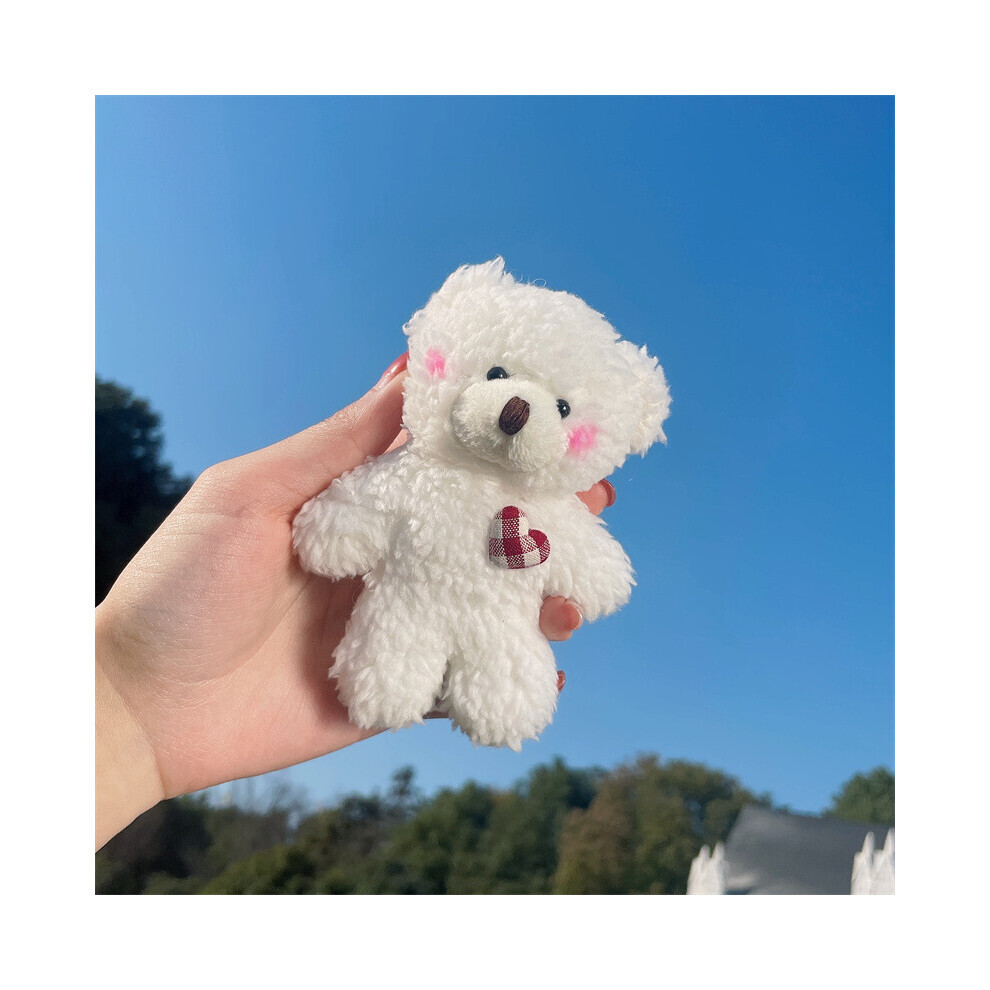 (Plaid rouge) porte-clés adorable ours en peluche en forme de cœur accessoire de poupée bébé doux et