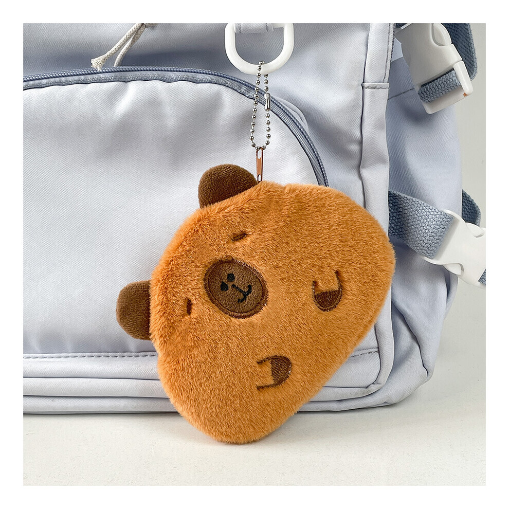 (Marron) sac à monnaie en peluche Capybara doux rose et marron portefeuille de rangement mignon cochon
