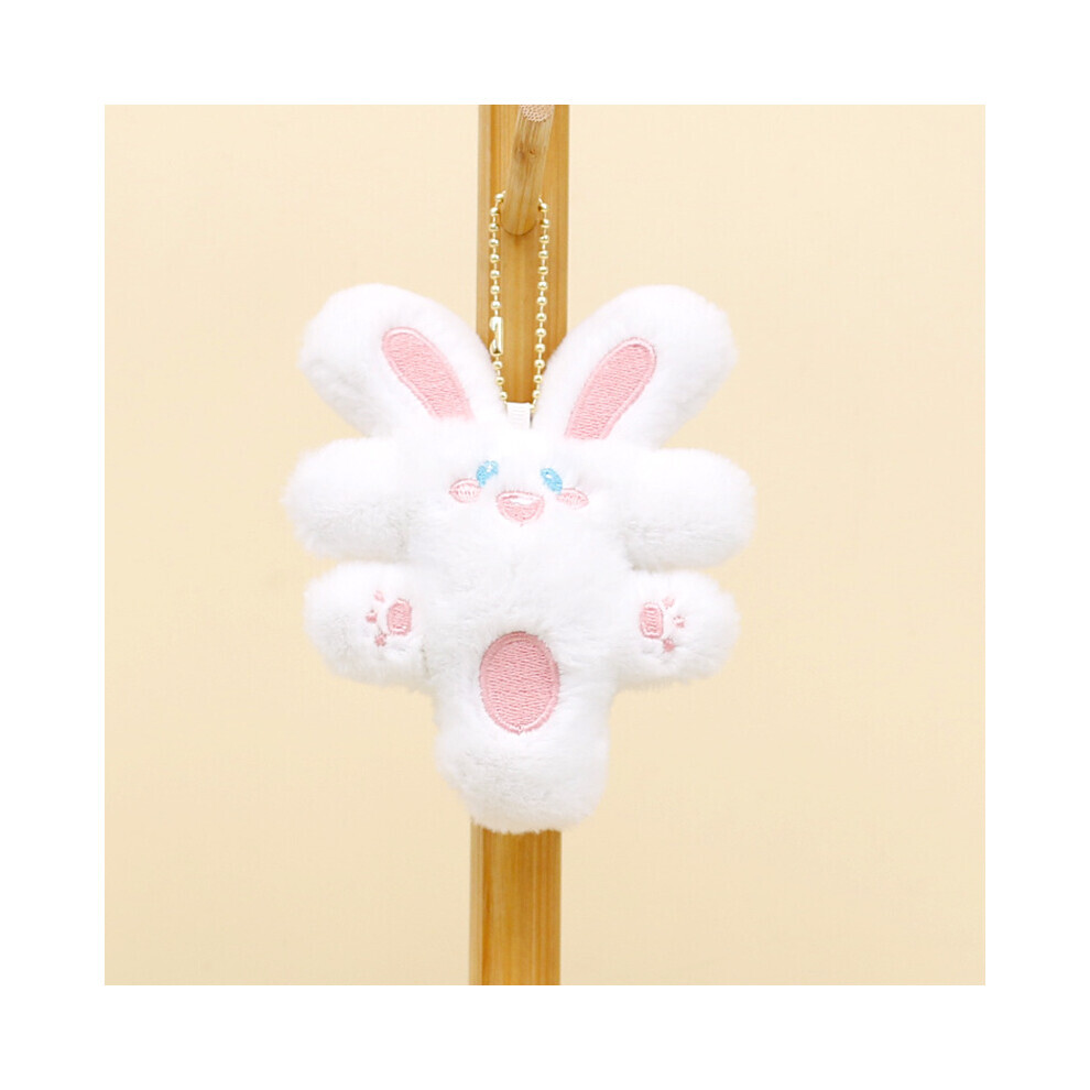 (Lapin blanc) peluche Adorable lapin porte-bonheur porte-clés mignon jouet en peluche courte poupée