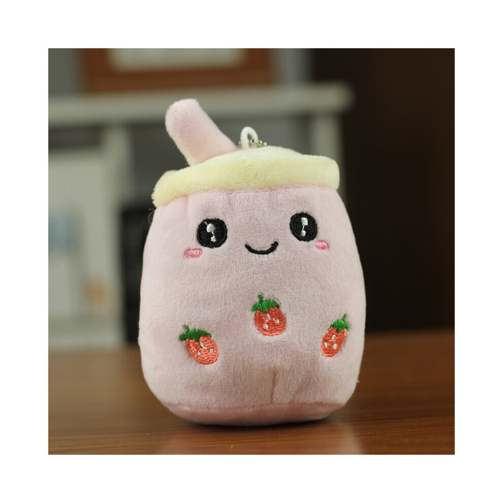 (Rose) Adorable peluche tasse de thé au lait jouet poupée en peluche cadeau mignon avec un matériau