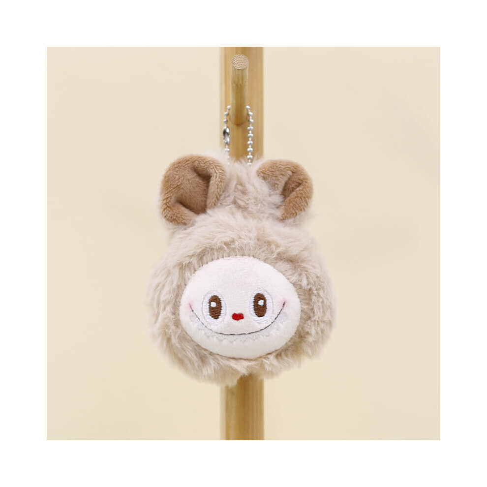 (Lapin marron) Labubu Adorable lapin en peluche porte-clés super doux en peluche courte jouet en peluche