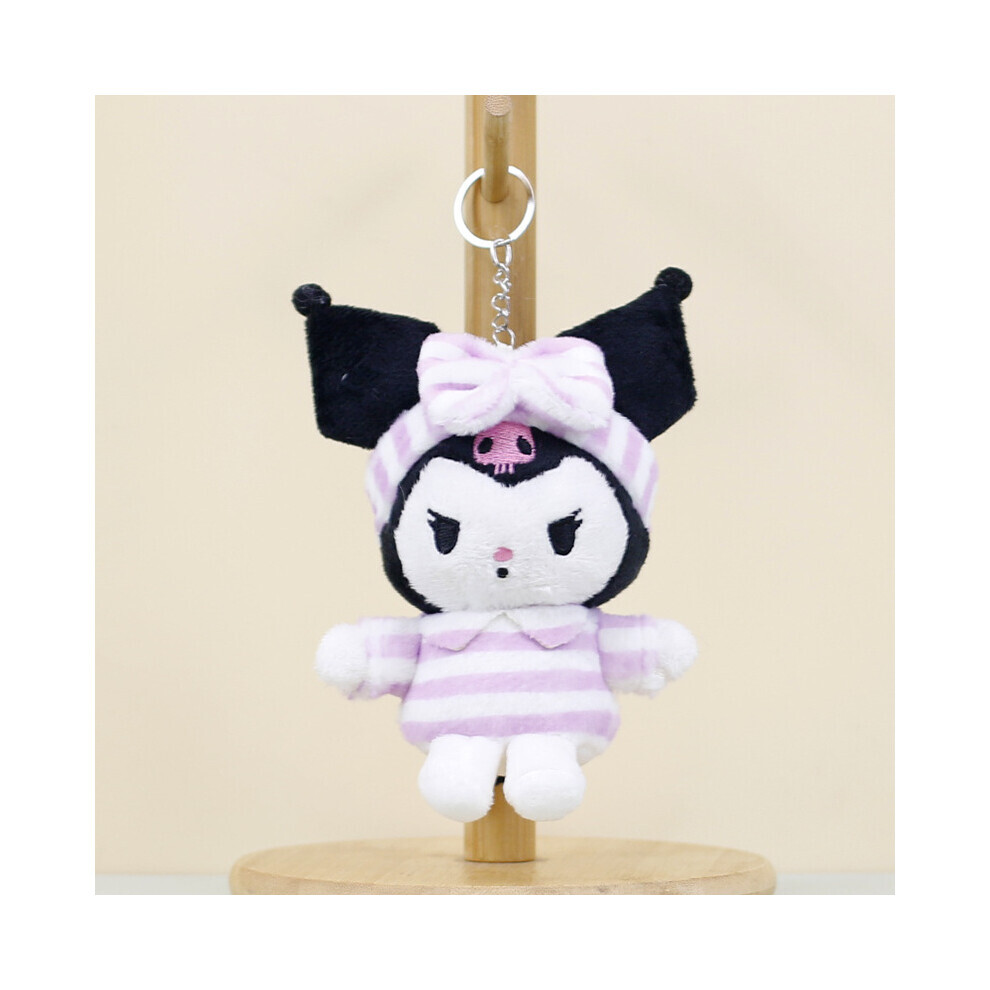 (Kuromi) Porte-clés en peluche en forme d'animal mignon pour filles avec d'adorables motifs de chat