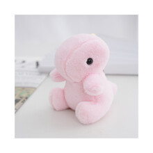 (Rose) Accessoire mignon de sac à dos de porte-clés en peluche de dinosaure dans des couleurs pastel