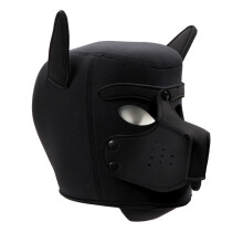 (Black) Halloween Welpen-Kapuze: Rollenspiel-Hundemaske aus Gummi, Cosplay-Kopfbedeckung für Erwachsene, Paare, Sexspielzeug