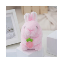 (Rose) Adorable lapin électrique réaliste en peluche qui marche et parle, jouet moelleux qui remue les