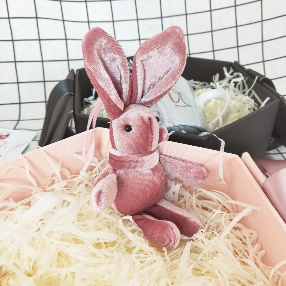 (Rose) gris rose souhait lapin en peluche doux court en peluche lapin en peluche cadeau