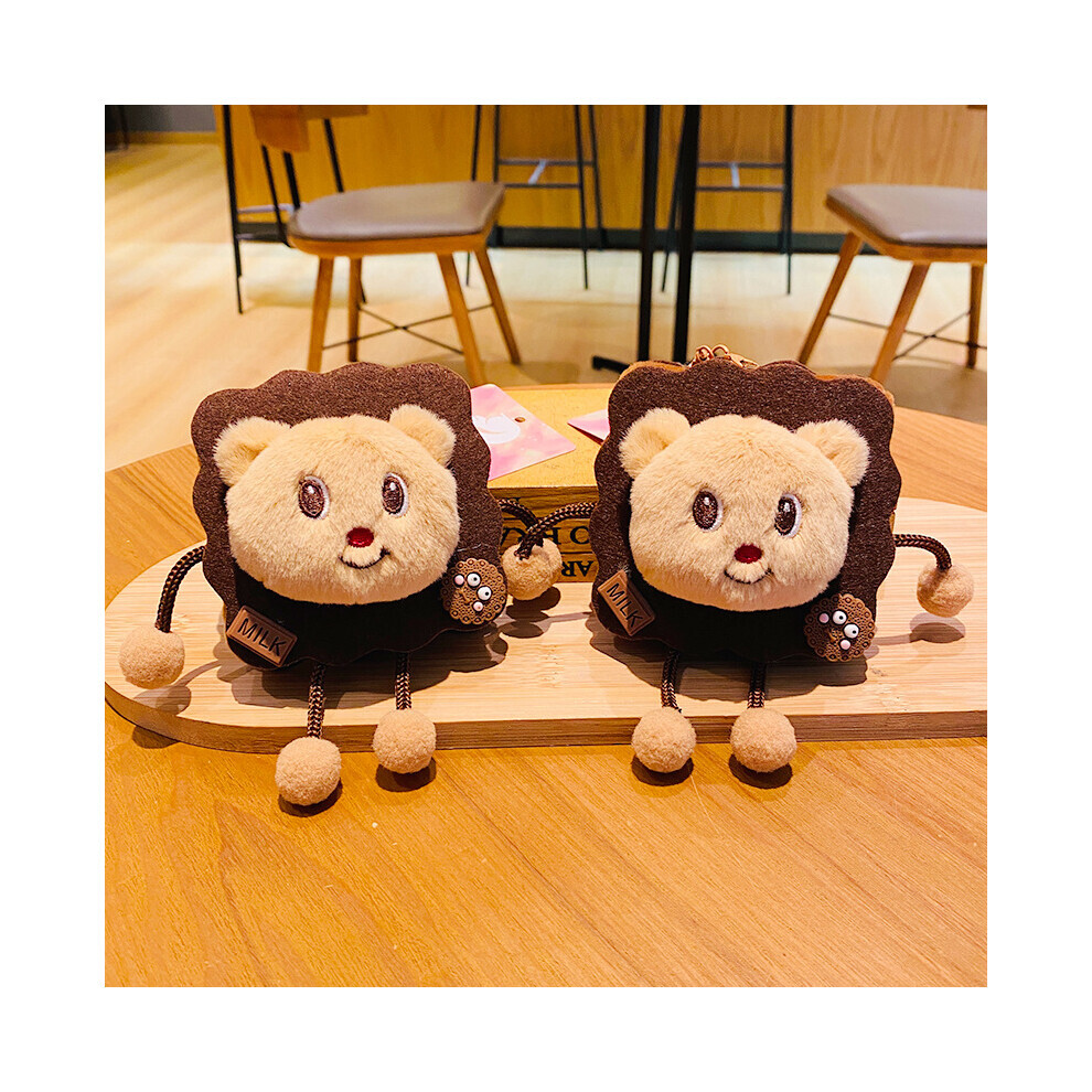 Porte-clés ours biscuit en peluche au beurre, accessoire clé à la mode pour cadeau