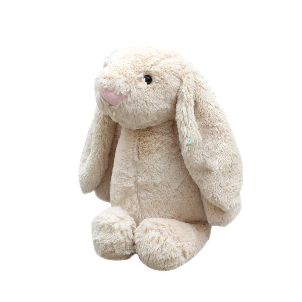 (Beige, 25 cm) Lapin mignon en peluche douce, animal en peluche, cadeau pour bébé et enfant