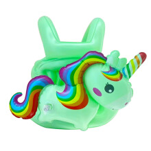 (Vert, M) Débardeur gonflable cheval arc-en-ciel pour enfants, maillot de bain, anneau de natation