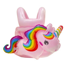 (Rose, M) Débardeur gonflable cheval arc-en-ciel pour enfants, maillot de bain, anneau de natation