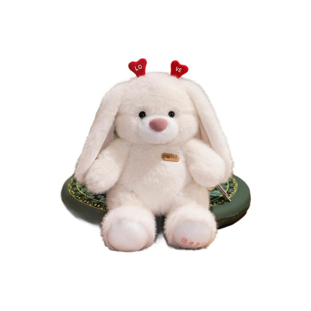 (Blanc, 35 cm) bandeau en forme de coeur ours lapin en peluche jouet mignon animal en peluche cadeau