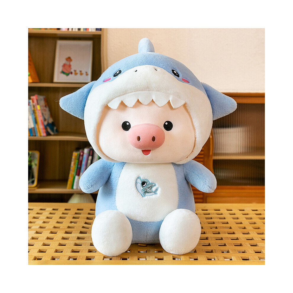 (Bleu, 45 cm) Sanrio en poupée requin transformée Kuromi My Melody Pig Coussin cadeau