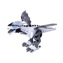 (Blanc) jouet dragon marchant, dinosaure respirant le feu, jet d'eau, cadeau de Noël pour enfants garçons