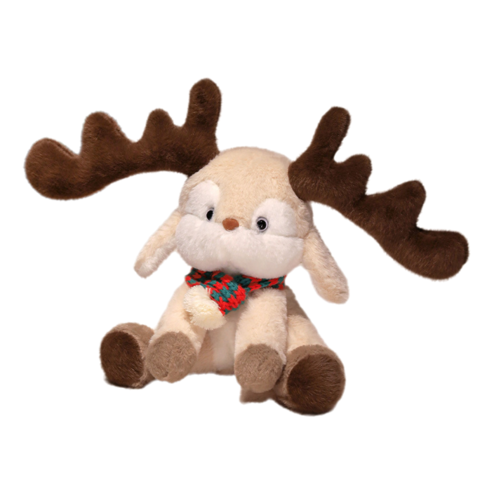 (Écharpe) Cerf de Noël en peluche poupée oreiller écharpe doux et confortable cadeaux pour enfants