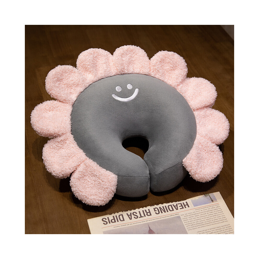 (Gris) tournesol dessin animé forme mignonne en peluche jouet canapé coussin coussin oreiller cadeau