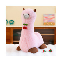 (Rose, 50 cm/19,68 pouces) poupée alpaga en peluche oreiller rose Beige marron cadeau d'anniversaire