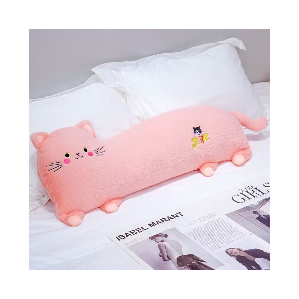 (Rose) chat en peluche dessin animé jouet peluche poupée lit de couchage appui-tête décoration enfants
