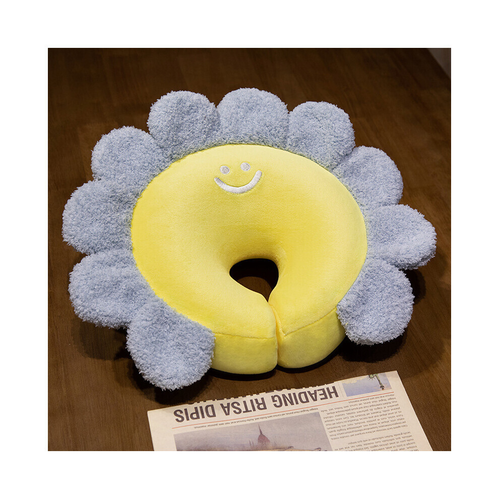 (Jaune) mignon dessin animé tournesol forme peluche jouet canapé coussin jeter oreiller cadeau décoration
