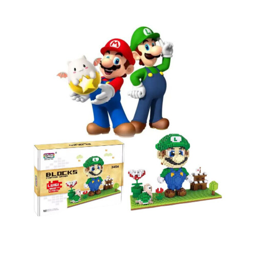 Acheter Super Mario Bros Blocs de Construction Yoshi Luigi Étoile Assemblage Point d'Interrogation MOC Modèle 3D Mario Mini Brique Jouet Pour Cadeau de Noël