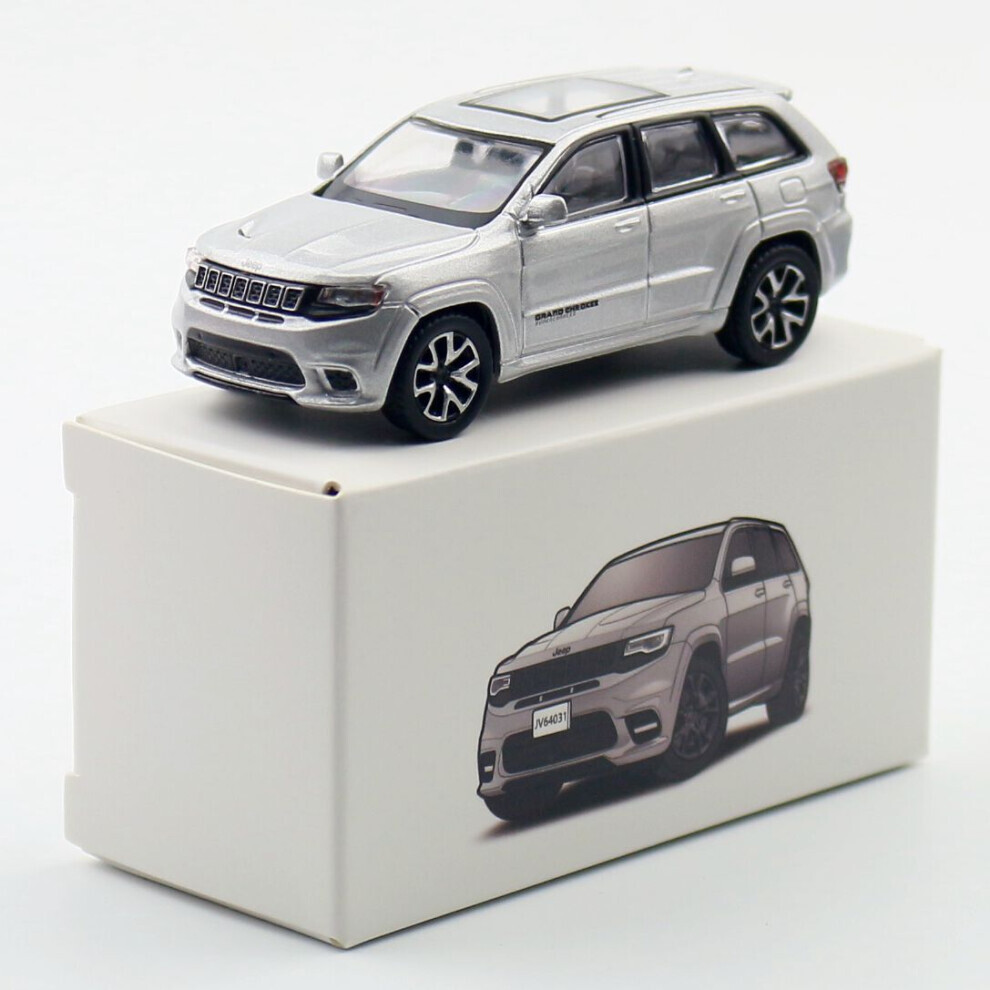 (Argent) voiture en alliage pour enfants 164 jouet piste Suv berline modèle statique décoration boîte