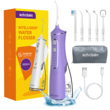 (L8ymx-Lila) Vattentandtråd Tandplockare: Bärbar Sladdlös Oral Irrigator 300ML Uppladdningsbar Rese