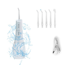 (VIT) Oral Irrigator Bärbar Vattentandtråd Uppladdningsbar 5 Lägen IPX7 400ML Tandvattenstråle för Rengöring