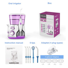 (Rosa) Waterpulse V300G Munsköljapparat 5 st Tandtrådsrengörare Elektrisk Rengörare 800 ml Munhygien