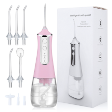 (Rosa) Oral Irrigator Tandvattentråd Bärbar Tandvattenstråle 300ML Vattentråd för Tänder Mun
