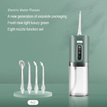 (8 munstycken gröna) x-i-a-o-m-i Oral Irrigator Bärbar IPX7 Vattentät Laddning 3 lägen Tandrengöring