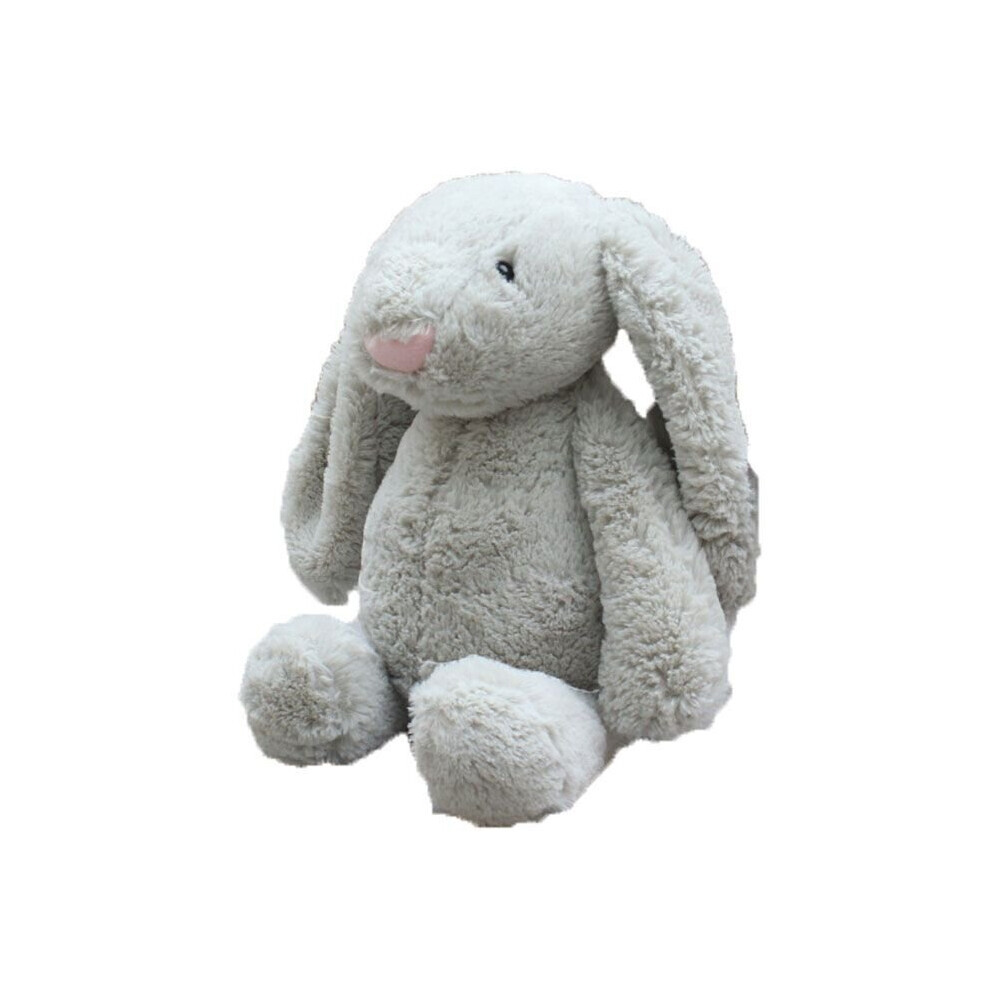 (Gris, 40 cm) Lapin mignon en peluche douce, animal en peluche, cadeau pour bébé et enfant