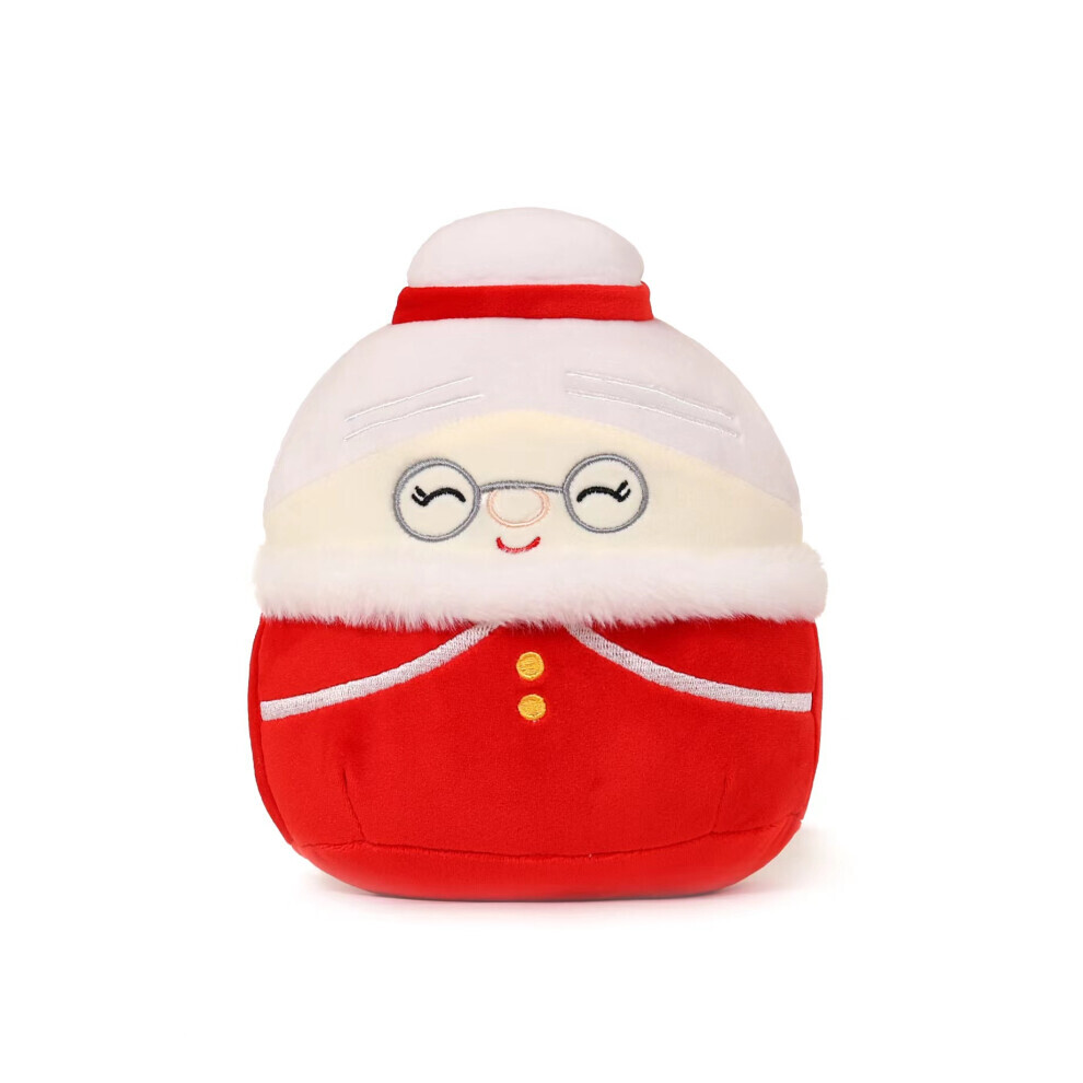 (Grand-mère Noël) Arbre de Noël Grand-mère Noël Bonhomme de neige Chat violet marron en peluche Cadeau