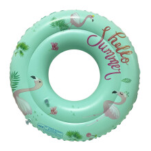 (Vert) Cercle de natation à double airbag épaissi à motif de licorne de dessin animé pour enfants