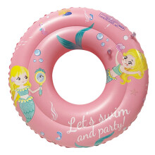 (Rose) Cercle de natation à double airbag épaissi à motif de licorne de dessin animé pour enfants