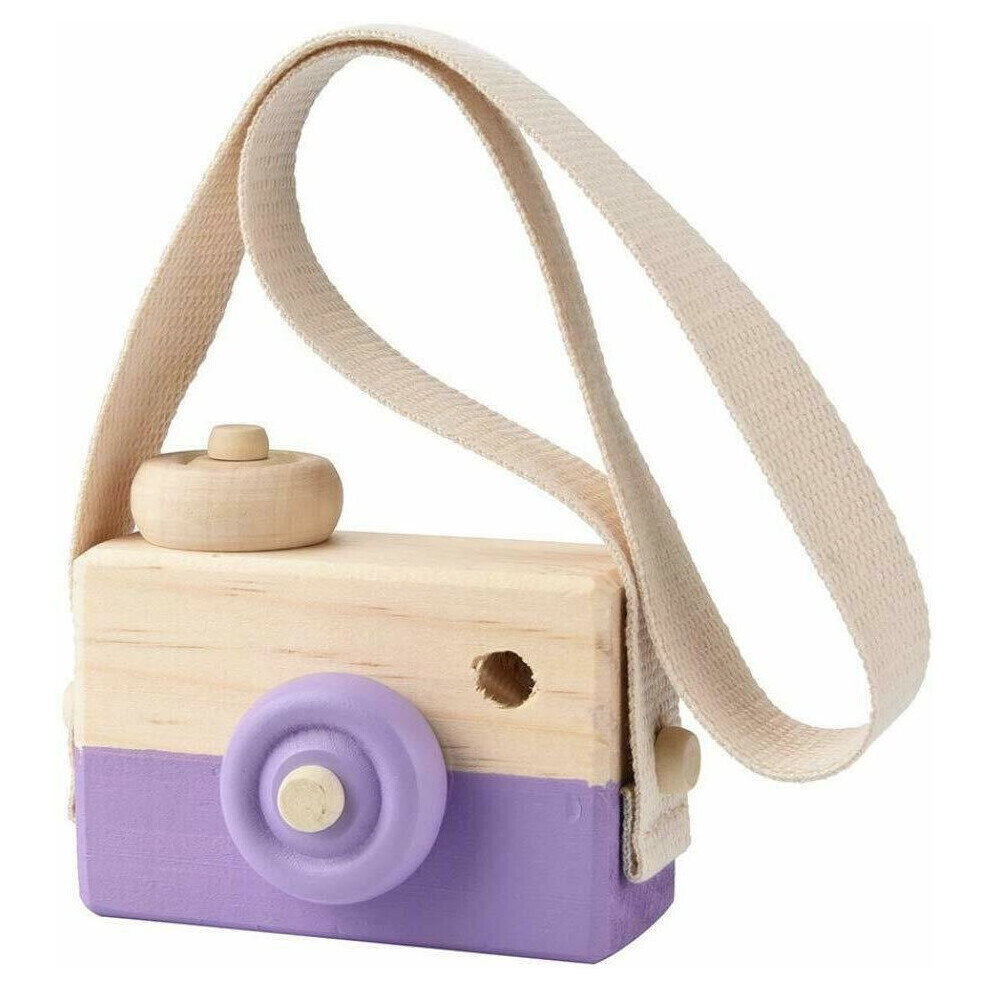 Caméra en bois (violet), décoration de chambre d'enfant, jouets de crèche