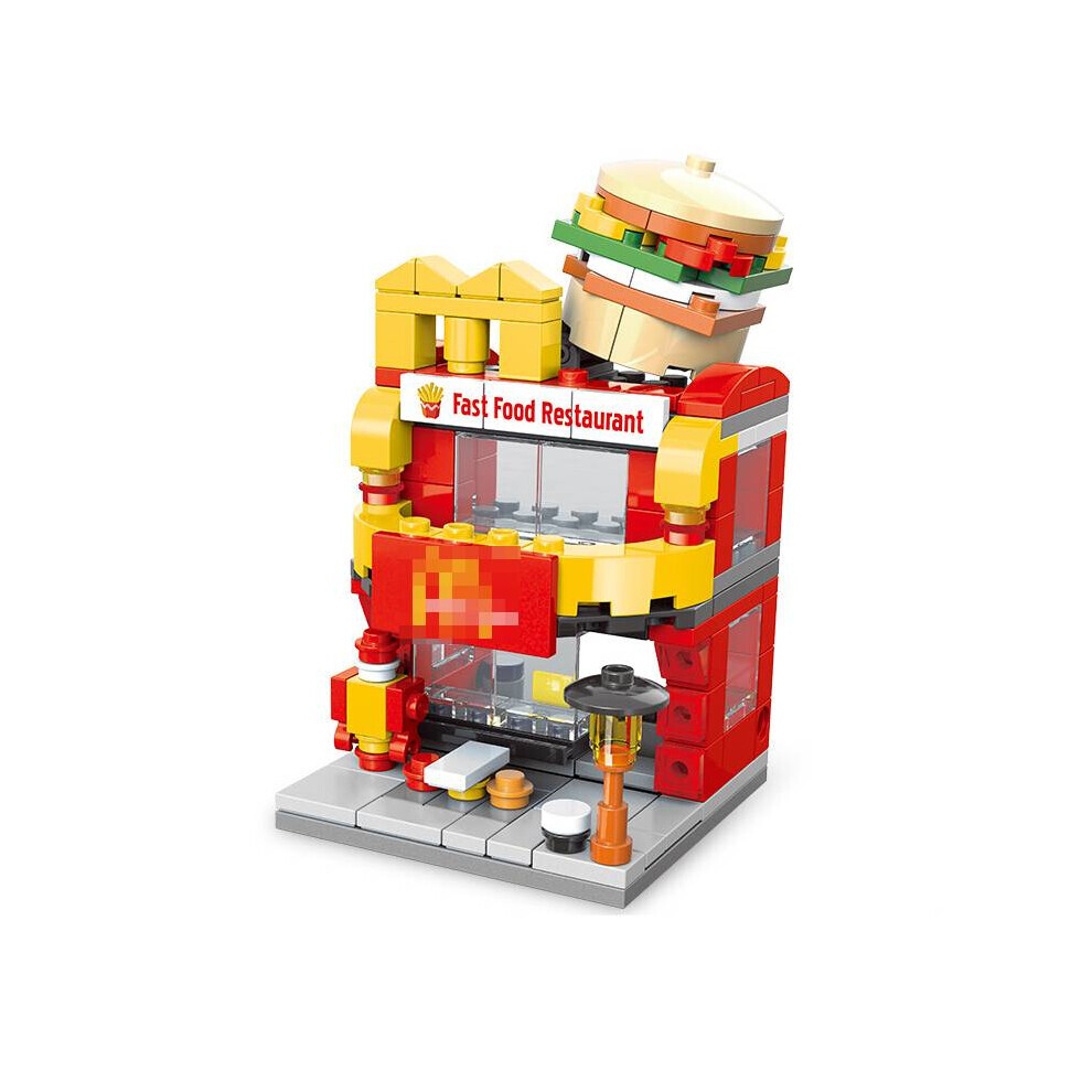 (Orange) bloc de construction de glace à la crème City Street View modèle enfant Puzzle multi-formes