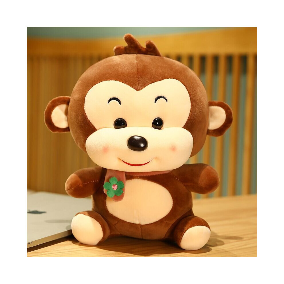 (Marron, 23 cm/9,1 pouces) Singe doux en peluche poupée coussin cadeau