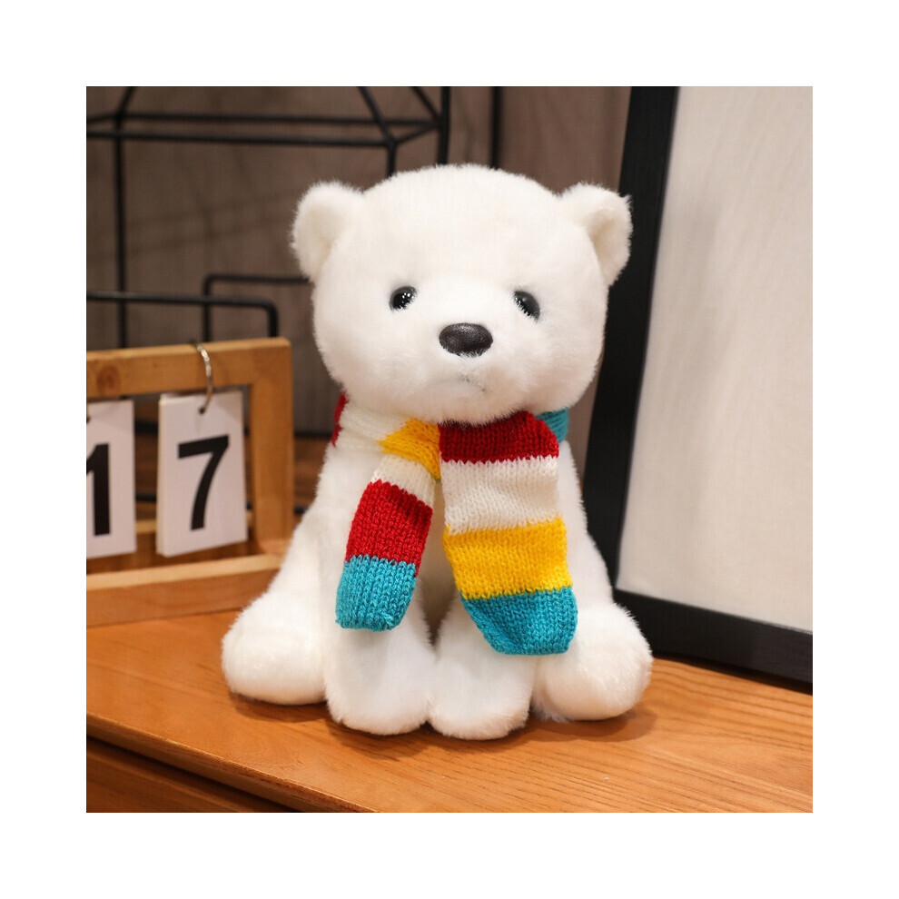 (Rouge jaune) foulard ours en peluche peluche chat poupée dessin animé coussins décorer cadeaux