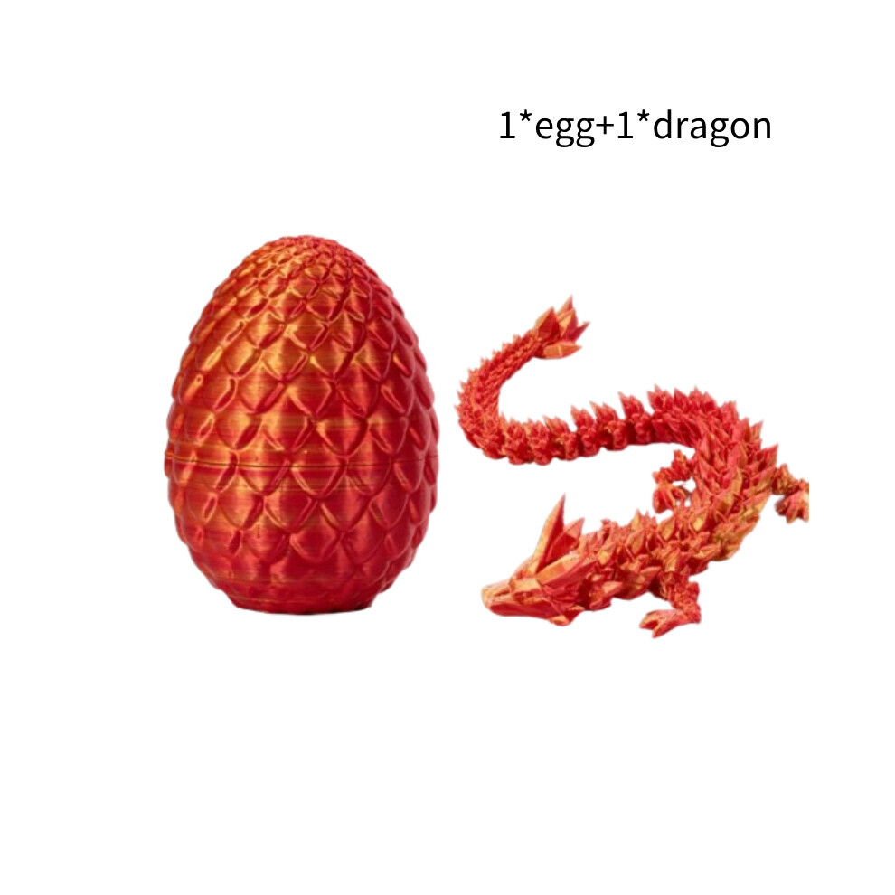 (Or rouge) Oeufs de dragon imprimés en 3D avec dragon à l'intérieur, jouets Fidget pour enfants et adultes