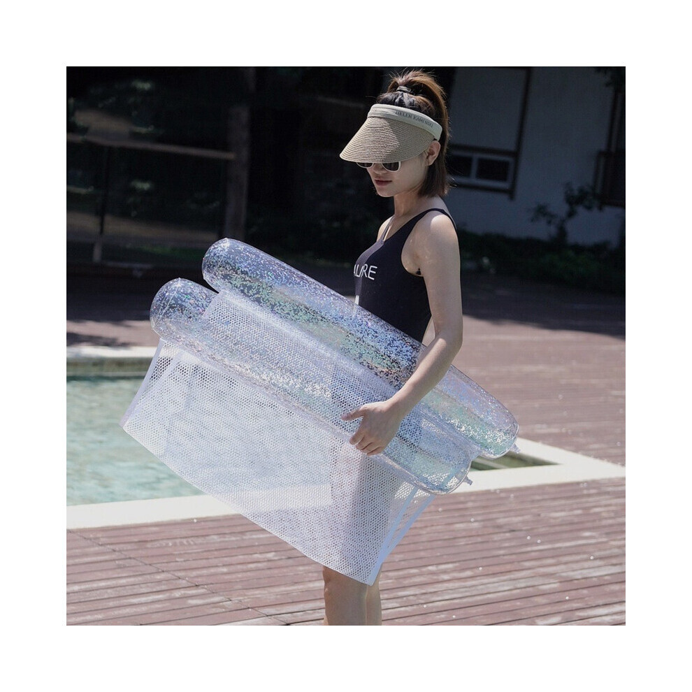 Fauteuil inclinable transparent en PVC pour adultes et enfants, avec rangée flottante à paillettes pliables