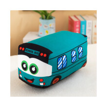 (Vert, 25 cm/9,84 pouces) Minibus en peluche poupée jeter oreiller chambre décorée avec cadeau d'anniversaire