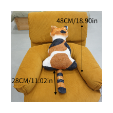 (Calico) Chat Calico Chat en peluche Oreiller Coussin Cadeau Court Peluche Pp Coton