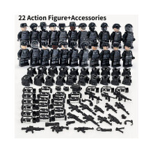 (Style A) soldats militaires Black Swat Jeeps figurines assemblage ensemble de jouets bloc de construction