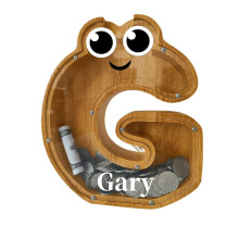 (Forme G) tirelire lettre en bois dessin animé réservoir de stockage Transparent décoration de meubles