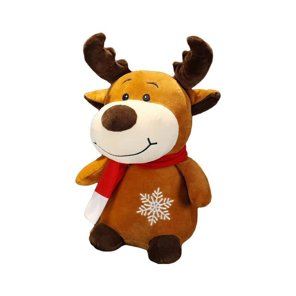 (Élan, 50 cm) Peluche de Noël Père Noël Elk Bonhomme de neige Poupée en peluche Cadeau de Noël pour