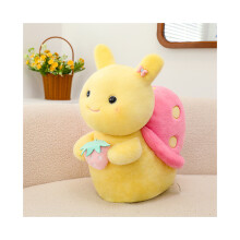 (Rose, 35 cm/13,77 pouces) nœud d'escargot tenant une poupée de fraise en peluche, oreiller pour enfants,
