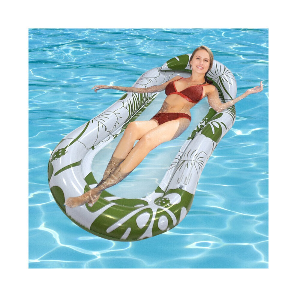 (Vert) Fauteuil inclinable gonflable pliable à rangée flottante à motifs pour adultes et enfants